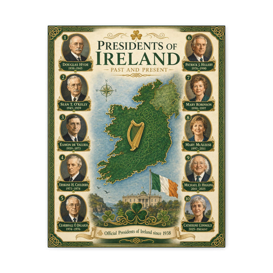Ireland Presidential Portrait Wall Art — Matte Stretched Canvas