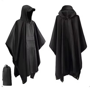 3 In 1 Outdoor Military Raincoat Hooded Sleeve Waterproof Rain Poncho